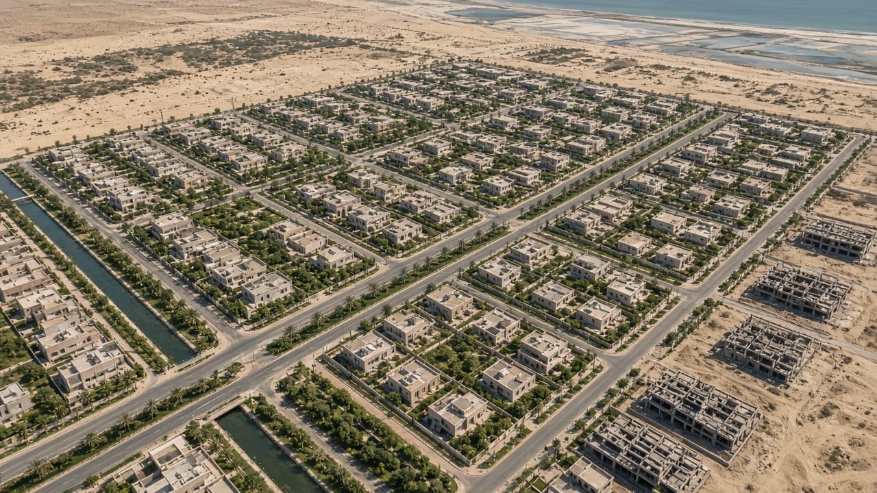 Aerial of a planned residential grid